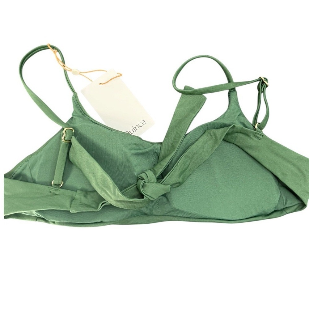Quince NWT‎ Italian Matte Scoop Neck Bikini Top Palm Green Sustainable Size XS - Picture 5 of 9